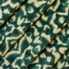 Green And Ivory Velvet Fabric By The Yard