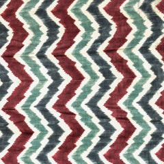 Teal And Burgundy Velvet Fabric By The Yard