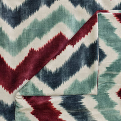 Teal And Burgundy Velvet Fabric By The Yard