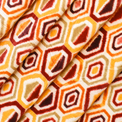 Yellow And Orange Velvet Fabric By The Yard