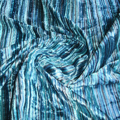 Aqua Swirls Velvet Fabric By The Yard
