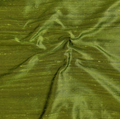 Olive Green Silk Dupioni Fabric By The Yard