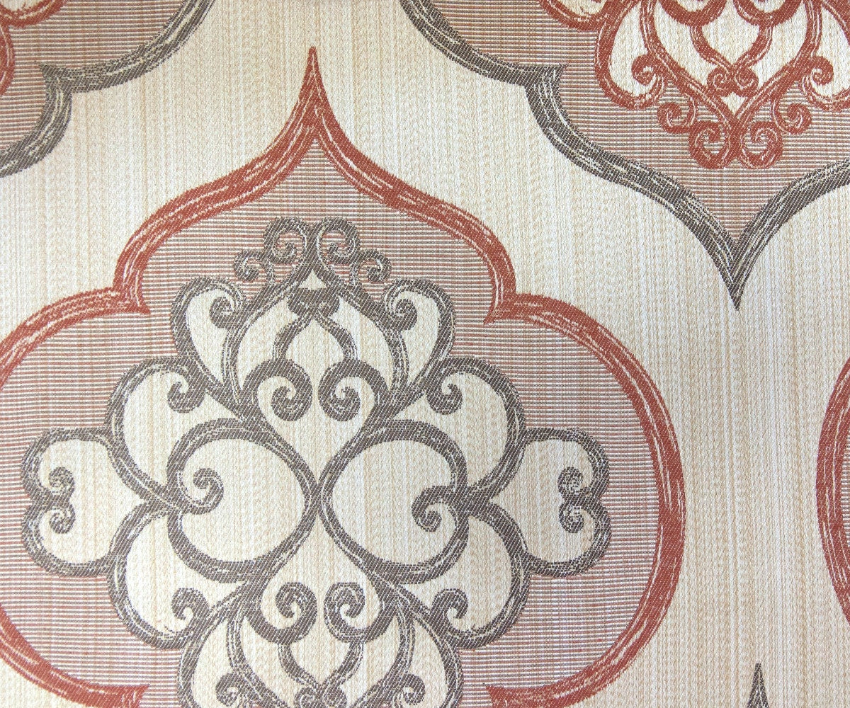 Rust Jacquard Fabric By The Yard