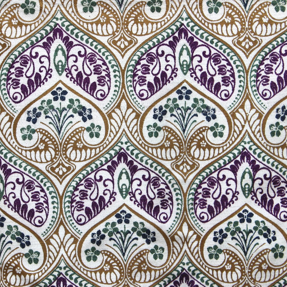 Moroccan Lotus Cotton Velvet Fabric By the Yard