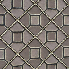 Grey And Black Tile Jacquard Fabric By The Yard