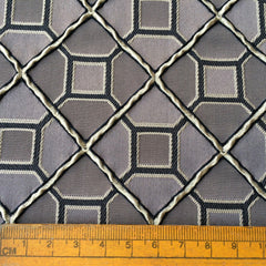 Grey And Black Tile Jacquard Fabric By The Yard