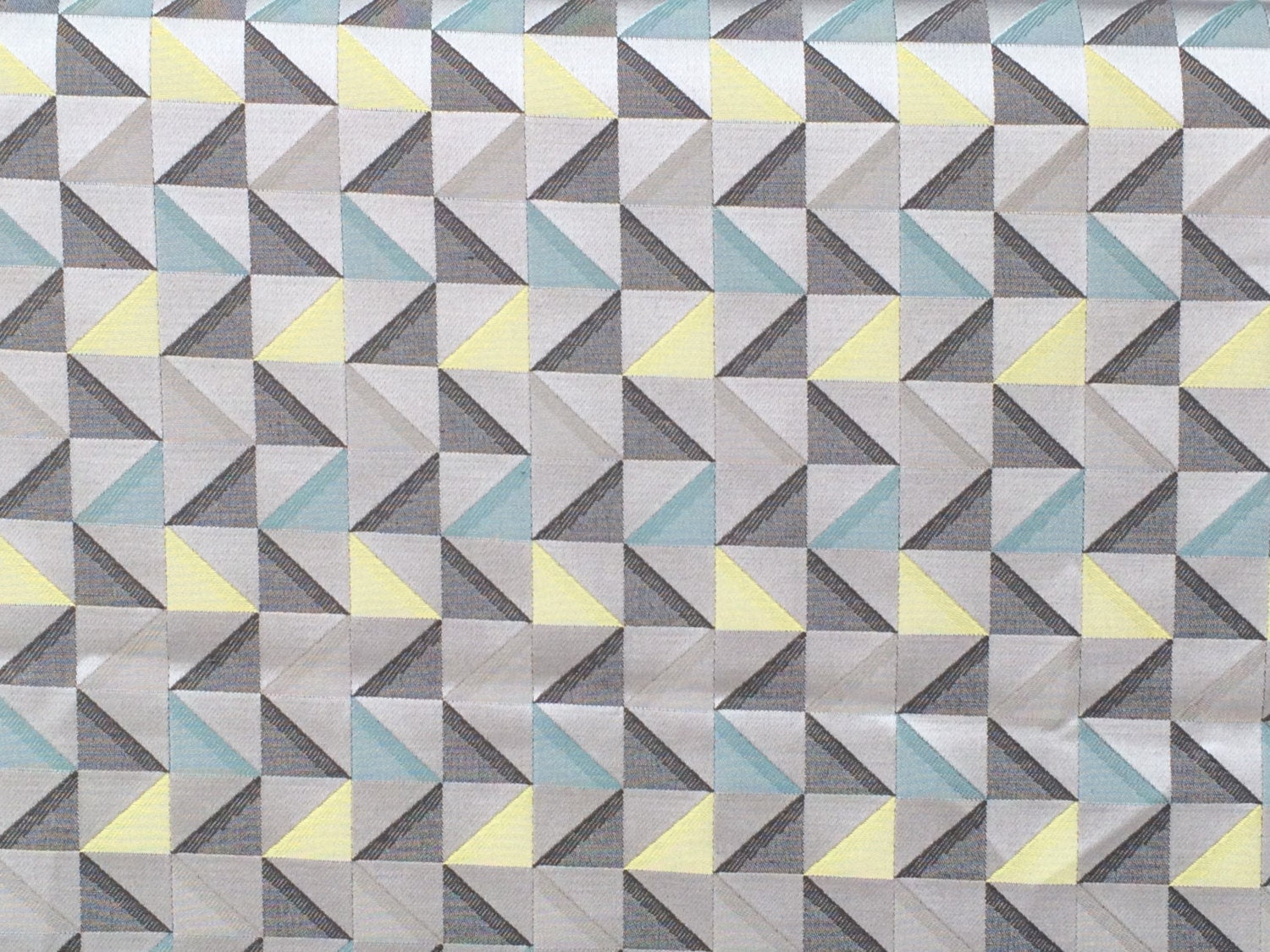 Grey And Yellow Triangle Cotton Fabric By The Yard