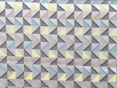 Grey And Yellow Triangle Cotton Fabric By The Yard