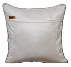 In Two Minds - Gray Jacquard Art Silk Throw Pillow Cover