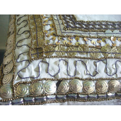 Ivory Treasure - Ivory Art Silk Throw Pillow Cover