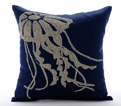 Jelly Fish At The Shore Pillow Cover