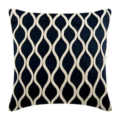 Jute Chorus - Navy Blue Cotton Linen Decorative Euro Sham