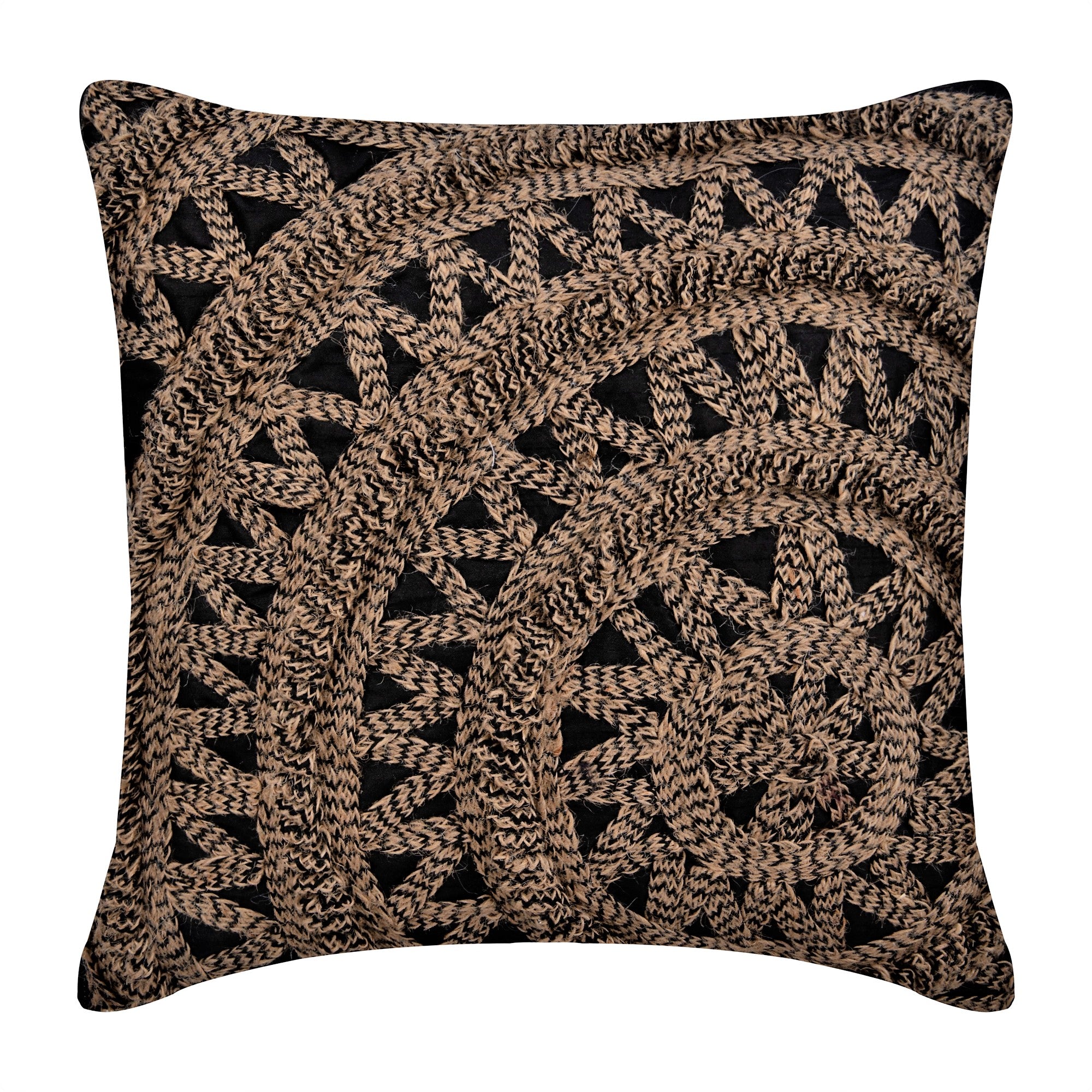 Jute Rebel Black Throw Pillow Cover
