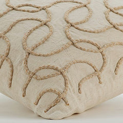 Jute Shoot - Natural Beige Cotton Linen Throw Pillow Cover
