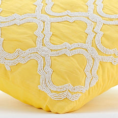 Kainoosh - Yellow Art Silk Throw Pillow Cover