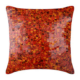 Koi Fishy Scales - Red Art Silk Decorative Euro Sham