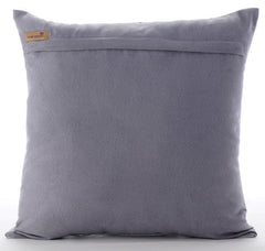 Leather Spill - Gray Faux Leather Throw Pillow Cover