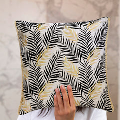 Leave A Gold - Black Cotton Decorative Euro Sham