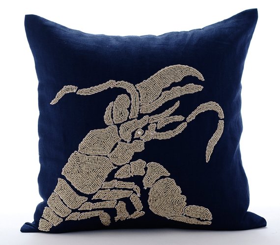 Lobster At The Shore Pillow Cover