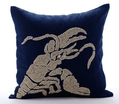 Sea Creature Themed Navy Pillow Collection