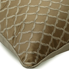 Lolita - Beige Jacquard Art Silk Throw Pillow Cover
