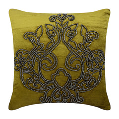 Lord Medusa - Chartreuse Velvet Decorative Euro Sham