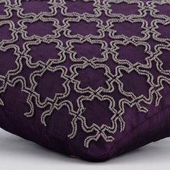 Magical Chase - Plum Art Silk Throw Pillow Cover