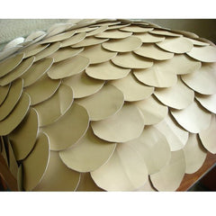 Mermaid - Beige Faux Leather Throw Pillow Cover