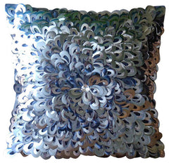 Metallic Floral Pillow Cover