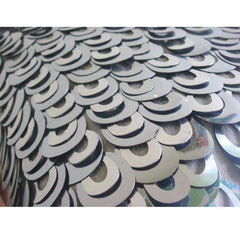 Metallic Scales - Silver Art Silk Throw Pillow Cover