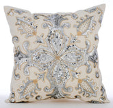 Millennium Ivory Beaded Throw Pillow Cover