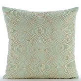 Mint Dynasty - Pastel Green Cotton Linen Decorative Euro Sham