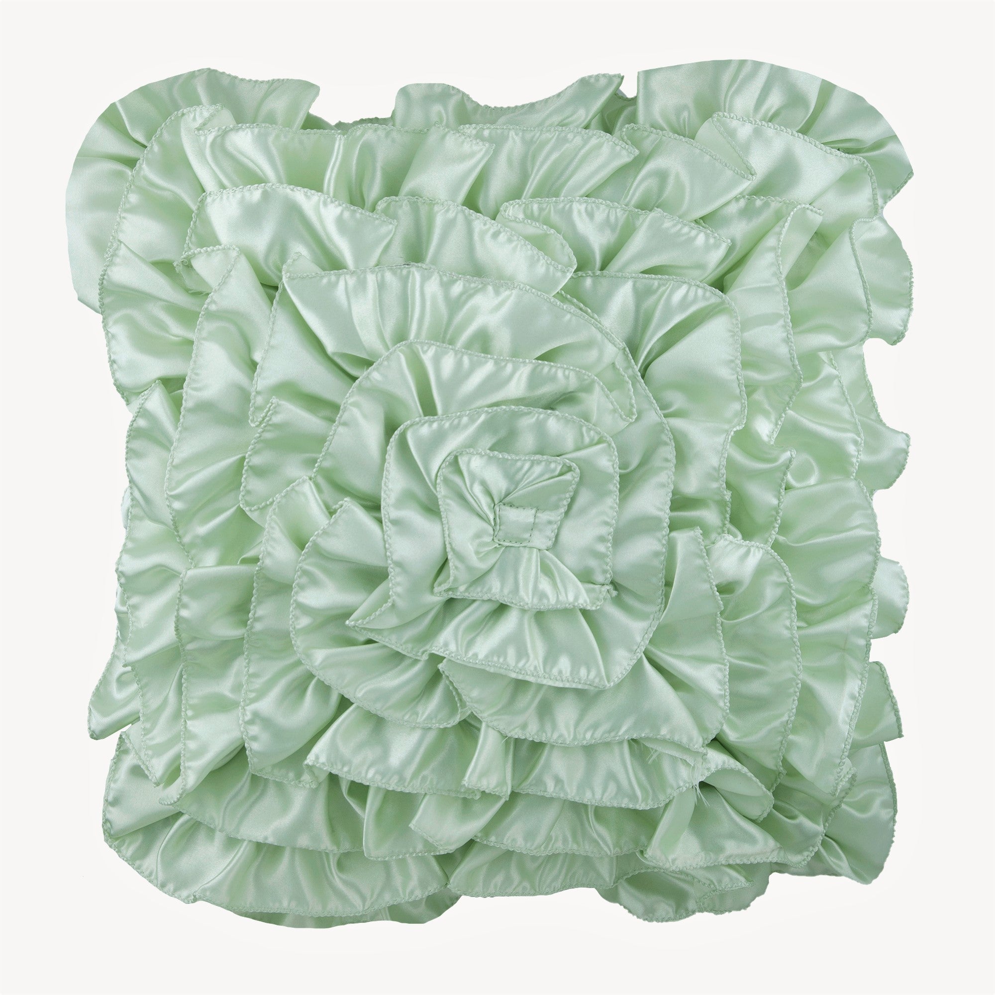 Mint Green Ruffles Pillow Cover