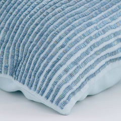 Misty Blue - Light Blue Cotton Linen Decorative Euro Sham