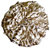 Satin Ruffles - Satin Peach Decorative Round Pillow Cover