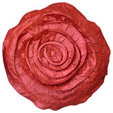 Rust Rose - Crushed Art Silk Rust Decorative Round Pillow Cover