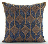 Moroccan Blue Arabian Throw Pillow Cover