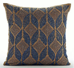 Moroccan Blue Arabian Throw Pillow Cover