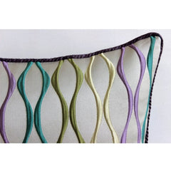 Multicolor Waves - Multicolor Jacquard Weave Throw Pillow Cover