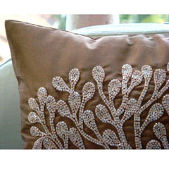 My Wish Tree - Dark Peach Art Silk Decorative Euro Sham