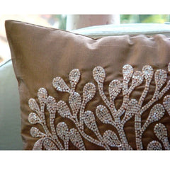 My Wish Tree - Dark Peach Art Silk Throw Pillow Cover