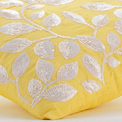 Nature Is Classy - Yellow Art Silk Decorative Euro Sham
