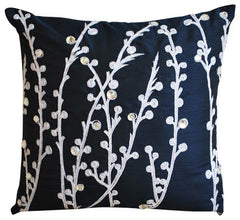 Navy Blue Willow Pillow Cover