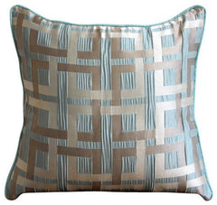 Opulence - Teal Blue Jacquard Weave Decorative Euro Sham