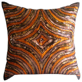 Orange Illusion - Orange Art Silk Decorative Euro Sham