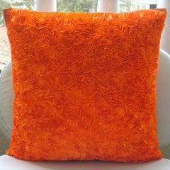 Orange Peel - Orange Art Silk Throw Pillow Cover
