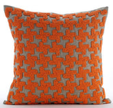 Orange Terracota - Orange Art Silk Decorative Euro Sham