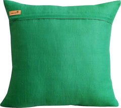 Paisley Seas - Green Cotton Linen Throw Pillow Cover