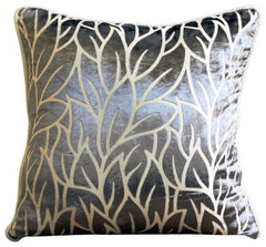Paloma Gray Leaves Pillow Cover
