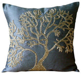 Paradise Tree Embroidered Euro Sham Cover